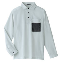 Asahicho(旭蝶繊維) 0029 長袖ファブリックシャツ シルバー Mサイズ 1枚（直送品）