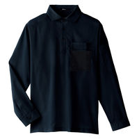 Asahicho(旭蝶繊維) 0029 長袖ファブリックシャツ ブラック LLサイズ 1枚（直送品）