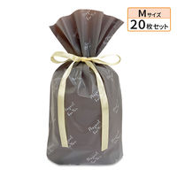 エスパック フロストリボン付ギフトバッグFORYOU M 20枚入 ブラウン FH-MB-AS 1袋(20枚入)（直送品）