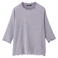 ケアファッション 7分袖テンセル楊柳Tシャツ パープル 3L W018201225 1着（直送品）
