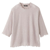 ケアファッション 7分袖テンセル楊柳Tシャツ ベージュ 3L W0182012245 1着（直送品）