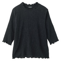 ケアファッション 7分袖テンセル楊柳Tシャツ ブラック S W0182012264 1着（直送品）