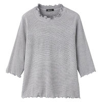 ケアファッション 7分袖テンセル楊柳Tシャツ グレー LL W0182012273 1着（直送品）