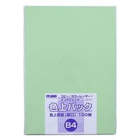 ミューズ 色上パック 色上質紙 厚口 B4 100枚入 うぐいす 300184 1パック(100枚入)（直送品）
