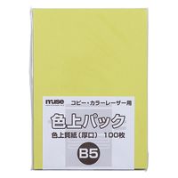 ミューズ 色上パック 色上質紙 厚口 B5 100枚入 黄色 300696 1セット(1パック(100枚入)×2)（直送品）