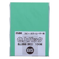 ミューズ 色上パック 色上質紙 厚口 B5 100枚入 若竹 300740 1セット(1パック(100枚入)×2)（直送品）