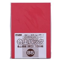 ミューズ 色上パック 色上質紙 厚口 B5 100枚入 赤 300887 1セット(1パック(100枚入)×2)（直送品）