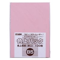 ミューズ 色上パック 色上質紙 厚口 B5 100枚入 桃 300863 1セット(1パック(100枚入)×2)（直送品）