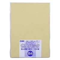 ミューズ 色上パック 色上質紙 厚口 B4 100枚入 クリーム 300139 1パック(100枚入)（直送品）