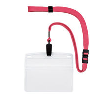 オープン工業 吊り下げ名札 クリップ式 特大サイズ ソフト 横型 チャック付 1枚入 桃 NL-21P-PK 1セット(3個)（直送品）