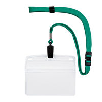 オープン工業 吊り下げ名札 クリップ式 特大サイズ ソフト 横型 チャック付 1枚入 緑 NL-21P-GN 1セット(3個)（直送品）