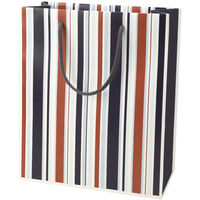 包む 手提げバッグ 紙袋 ストライプバッグ トリコロール W270×H320 TG038 1セット(1枚×3)（直送品）