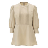 ボンマックス 八分袖チュニック丈ブラウス ベージュ 19号 AUB4300 AUB4300-1-19G 1着（直送品）