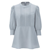 ボンマックス 八分袖チュニック丈ブラウス ブルー 15号 AUB4300 AUB4300-6-15G 1着（直送品）