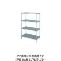 シンコー ステンレスラックベタ棚4段 SUS304 間口888×奥行738×高さ1800 RBN4-9075 1台 129-7347（直送品）