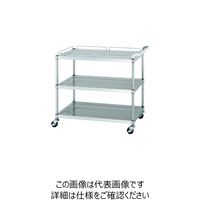シンコー ステンレスワゴン パンチング棚 ガード付1段ガード無2段 間口750×奥行600×高さ800 133-5374（直送品）