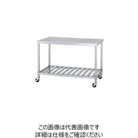 シンコー ステンレス作業台パンチング天板スノコ棚キャスター付 900×600×高さ800 PWSNC-9060-U75 1台（直送品）