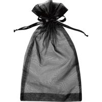 オーガンジー巾着 L　ブラック 18枚入 OG-022-AS 1袋（18枚入） エスパック（直送品）