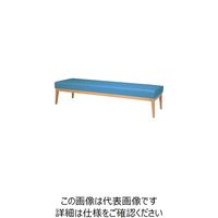 ミズノ 木脚ロビーチェア 3人用背無 ブルー MBC-1828WD58-BL 1台 127-7013（直送品）