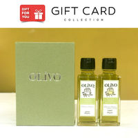 【手土産やプレゼントに】 「OLiVO」オリーブオイルとレモンフレーバーオリーブオイル 2本　ギフトカード　二重封筒　熨斗（御祝）（直送品）
