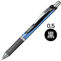 ぺんてる ゲルインクボールペン エナージェル 0.5mmニードルチップ 黒 ノック式 ブルー軸 BLN75-A 1本（わけあり品）