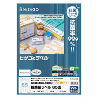 ヒサゴ 販促用品 抗菌紙ラベル A4 65面 20枚入 OPK3011 1個（直送品）