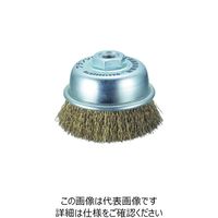 西丘ブラシ製作所 西丘 カップブラシ φ75X10ネジ カール付 真鍮メッキ鋼線 6011 1セット(10個) 852-9725（直送品）