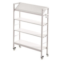 【軒先渡し】B.Bファニシング KAKERU キャスター付 スリム収納ラック 棚 幅790×奥行280×高さ985mm ホワイト 1台（直送品）