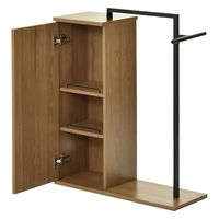 【軒先渡し】B.Bファニシング Noxia 収納付きハンガーラック 幅700×奥行265×高さ850mm ライトブラウン 1台（直送品）