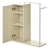 【軒先渡し】B.Bファニシング Noxia 収納付きハンガーラック 幅700×奥行265×高さ850mm ウォッシュホワイト 1台（直送品）