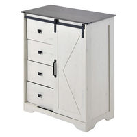 【軒先渡し】B.Bファニシング house スライドドア付きチェスト4段Farm ハイタイプ ダークブラウン 1台（直送品）