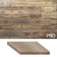 SOLIDECO -PRO- 壁に貼れる天然木パネル 11枚組(約1.66m2) SLDCPR-11P-P007BRN 1セット(11枚入)（直送品）