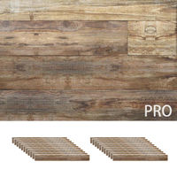 SOLIDECO -PRO- 壁に貼れる天然木パネル 22枚組(約3.32m2) SLDCPR-22P-P007BRN 1セット(22枚入)（直送品）