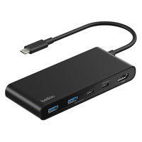 Belkin  Ｃｏｎｎｅｃｔ　７ポート　ＵＳＢーＣ　ハブ（デュアル　ＵＳＢーＣポート搭載） AVC023fqBK（直送品）