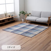 イケヒコ スライド 竹ラグ 1800×1800mm ブルー 1100390044511 1枚（直送品）