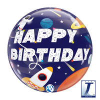 490mmのバブルバルーン00019: BIRTHDAY OUTER SPACE 0201444017 1セット(10枚入)（直送品）