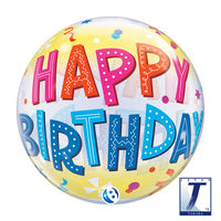 490mmのバブルバルーンBIRTHDAY FUN & YELLOW BANDS 0201444010 1セット(10枚入)（直送品）