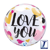 490mmバブルバルーン00027:LOVE YOU HEARTS&ARROWS 0201444025 1セット(10枚入)（直送品）