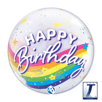 490mmバブルバルーン00007:BIRTHDAYRAINBOWUNICORN 0201444005 1セット(10枚入)（直送品）