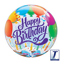490mmバブルバルーンBIRTHDAY BALLOONS & CANDLES 0201444001 1セット(10枚入)（直送品）