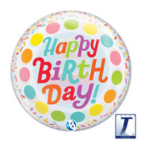 490mmバブルバルーンBIRTHDAY CAKE&COLORFUL DOTS 0201444019 1セット(10枚入)（直送品）