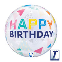 490mmバブルバルーンBIRTHDAY RAINBOW TRIANGLES 0201444014 1セット(10枚入)（直送品）