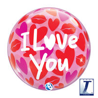490mmのバブルバルーン00030: I LOVE YOU KISSES 0201444028 1セット(10枚入)（直送品）