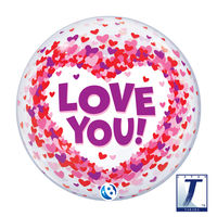 490mmのバブルバルーン00031: LOVE YOU CONFETTI 0201444029 1セット(10枚入)（直送品）