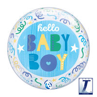 490mmのバブルバルーン00034: BABY BOY STREAMERS 0201444032 1セット(10枚入)（直送品）