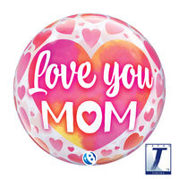 490mmののバブルバルーン00043: LOVE YOU MOM PINK 0201444041 1セット(10枚入)（直送品）