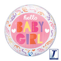 490mmのバブルバルーン00035: BABY GIRL STREAMERS 0201444033 1セット(10枚入)（直送品）