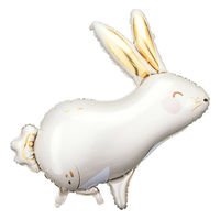 ホワイトうさぎ・ラビットのデザインフィルムバルーン 風船 装飾 春イベント 0210300014 1セット(5袋入)（直送品）