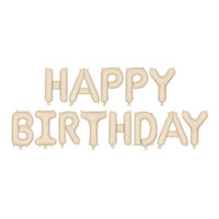 株式会社TakaraTec ハッピー バースデー レター文字バルーン ベージュ AIR対応 装飾 0210990009 1袋（直送品）