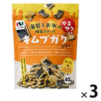 韓国スナック 海苔 米スナック ニコニコのり　キムブガクチーズ味 40g 1セット(1個×3)